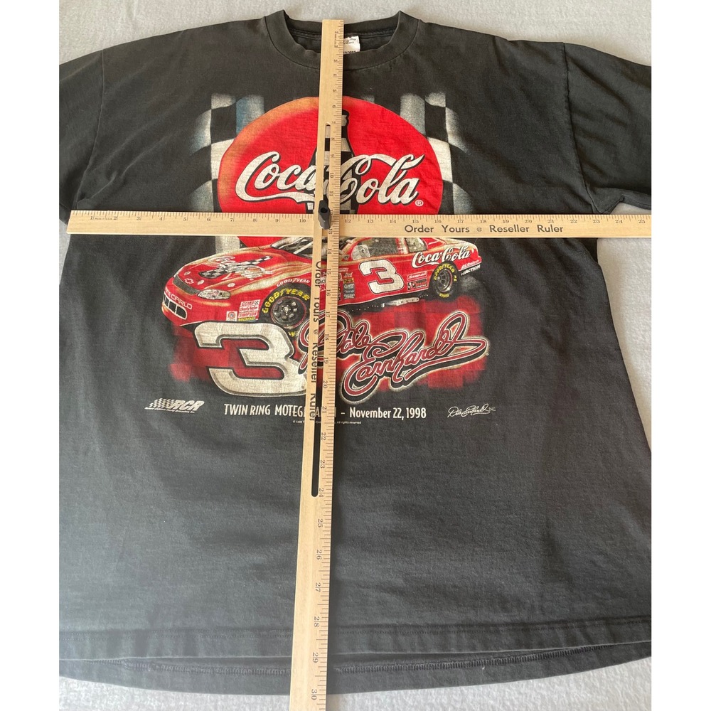 Vintage 1998 Dale Earnhardt Coca-Cola Twin Ring Motegi Japan T-Shirt XL Black - Picture 6 of 9